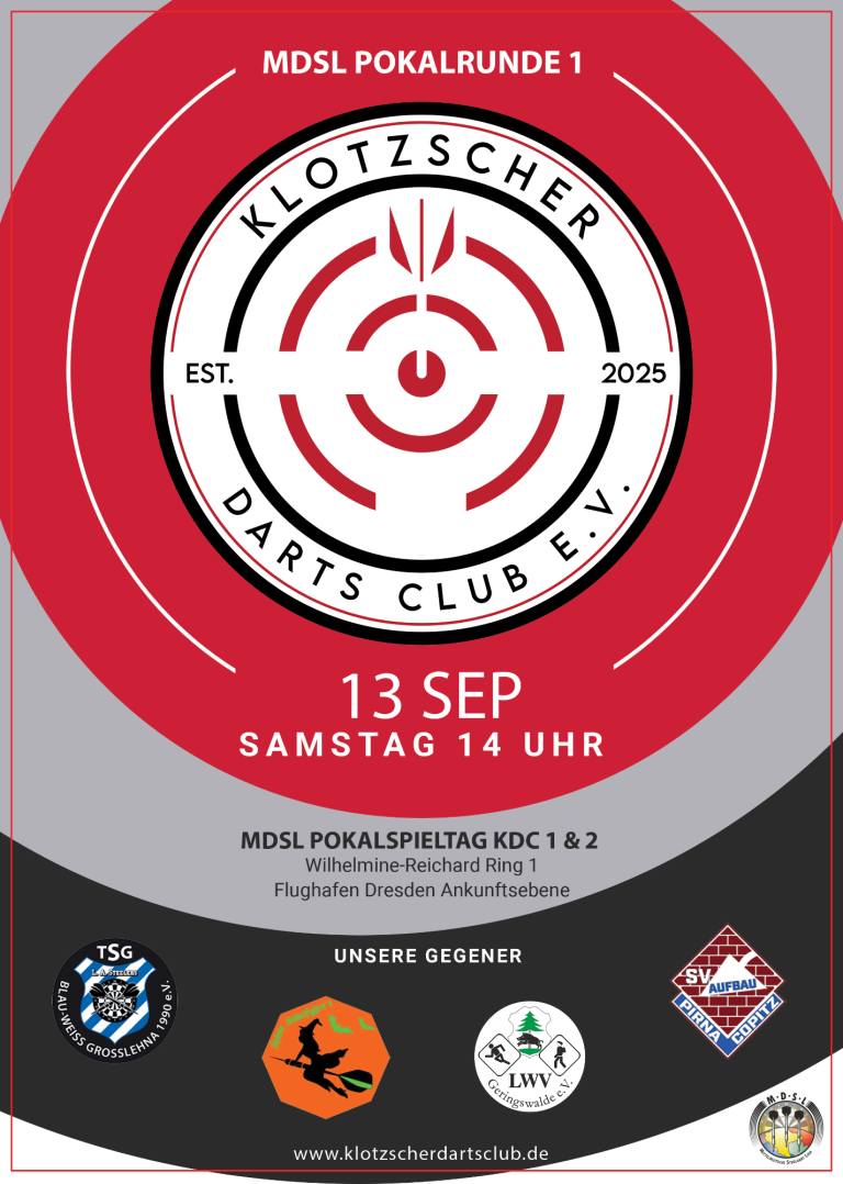 Flyer MDSL Pokalspiel Steeldart